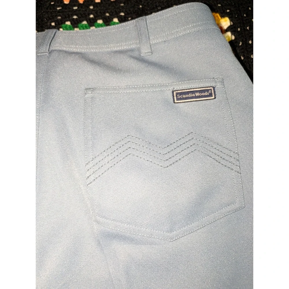 Vintage Scandia Woods Business Pants 1970s Polyester Blue Size‎ 35x25.5